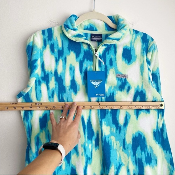 NWT NEW Columbia PFG Super Tidal Fleece 1/4 zip sweater Pullover size Small blue - Picture 7 of 9